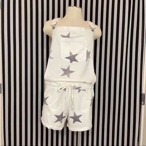 Ocean Drive White Star soft knit overalls Size M NWT